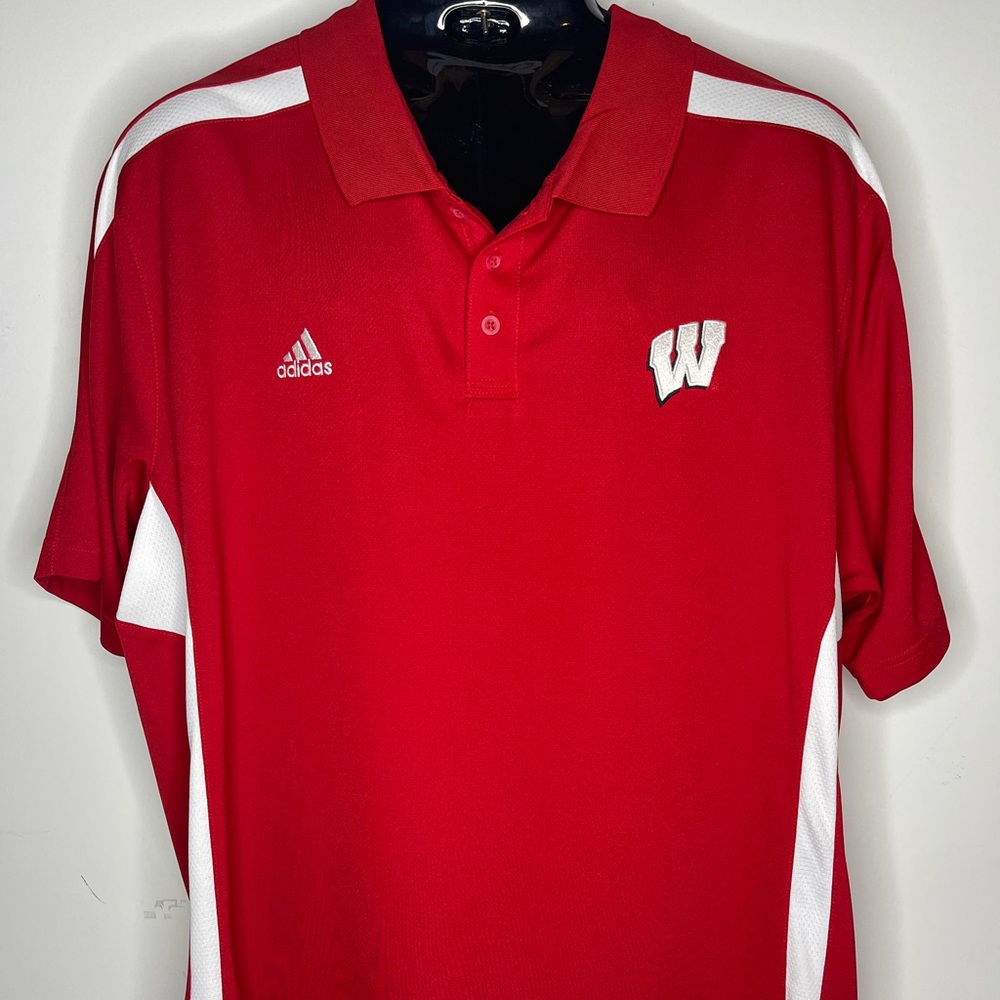 Adidas Wisconsin Badgers Men’s Climalite XXL Polo Shirt - New without tags